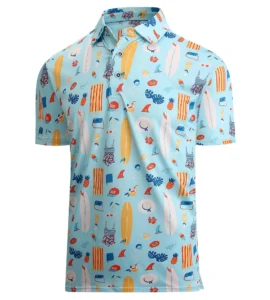Beach Vacation Surfboard Pineapple And Towel Polo Shirt
