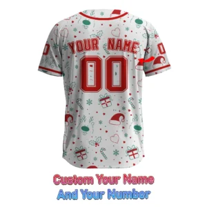 Cute Doodle Style Winter Holiday Festive Pattern Baseball Jersey