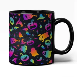 Cute Ghost Pumpkin Candy Halloween Night Pattern Mug 11oz