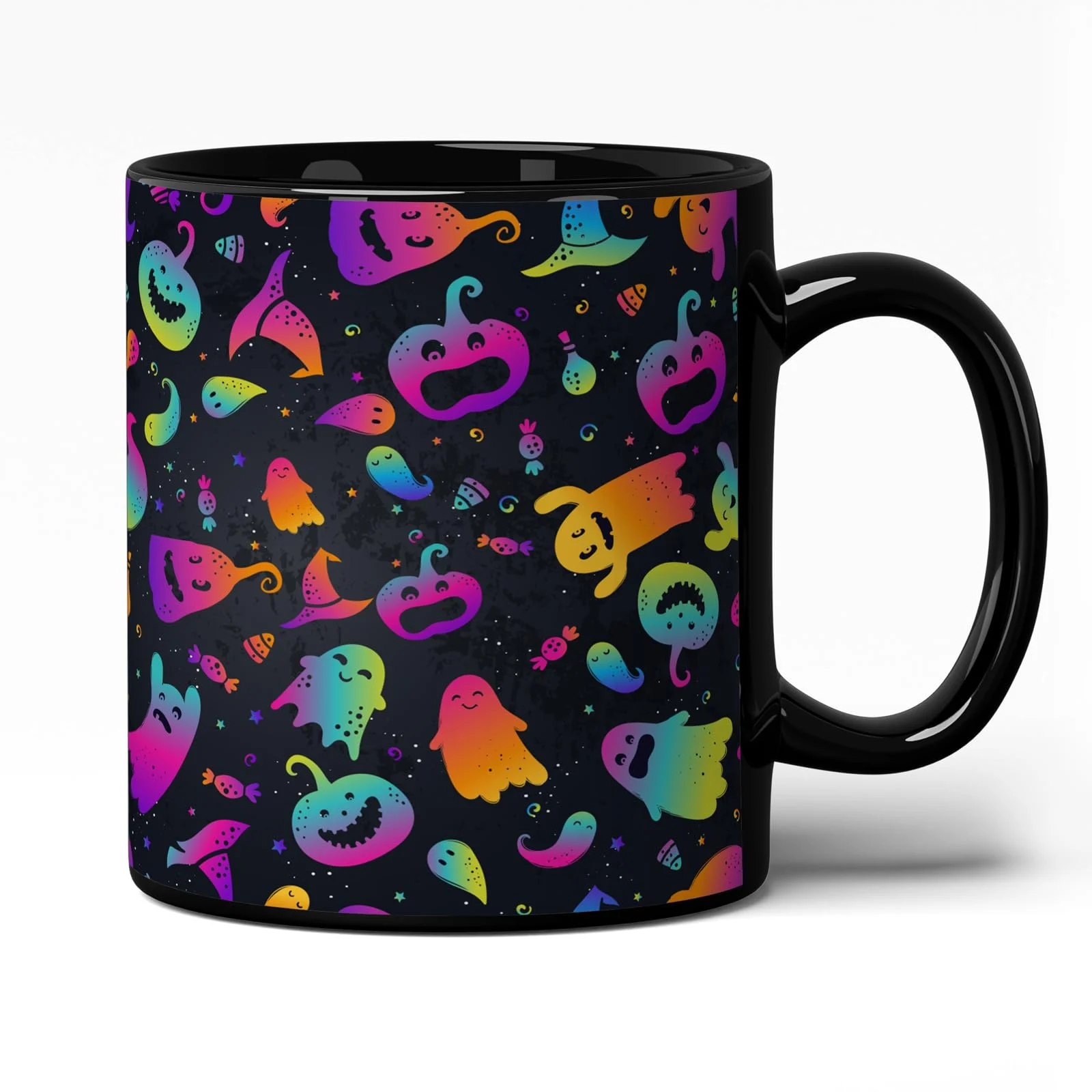 Cute Ghost Pumpkin Candy Halloween Night Pattern Mug 11oz