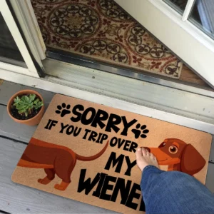 Dachshund Pet Sorry Trip Over Wiener Doormat 18x30 inch