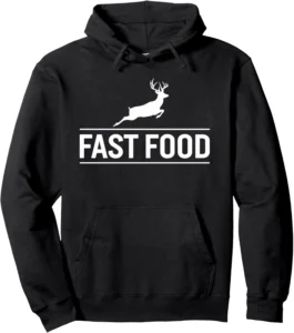 Fast Food Running Deer Silhouette Humor Hoodie