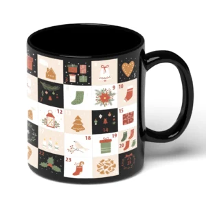 Festive Winter Christmas Icons Decorative Countdown Mug 11oz