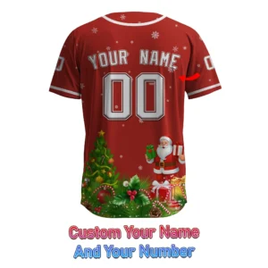 Festive Winter Holiday Christmas Scene Graphic Pattern Baseball Jersey
