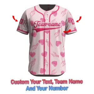 Finger Heart Sign Love Pattern Unique Baseball Jersey