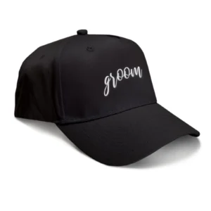 Handwritten Font Groom Embroidery Engagement Party Baseball Cap