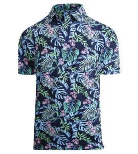 Lush Jungle Foliage And Exotic Flower Pattern Polo Shirt