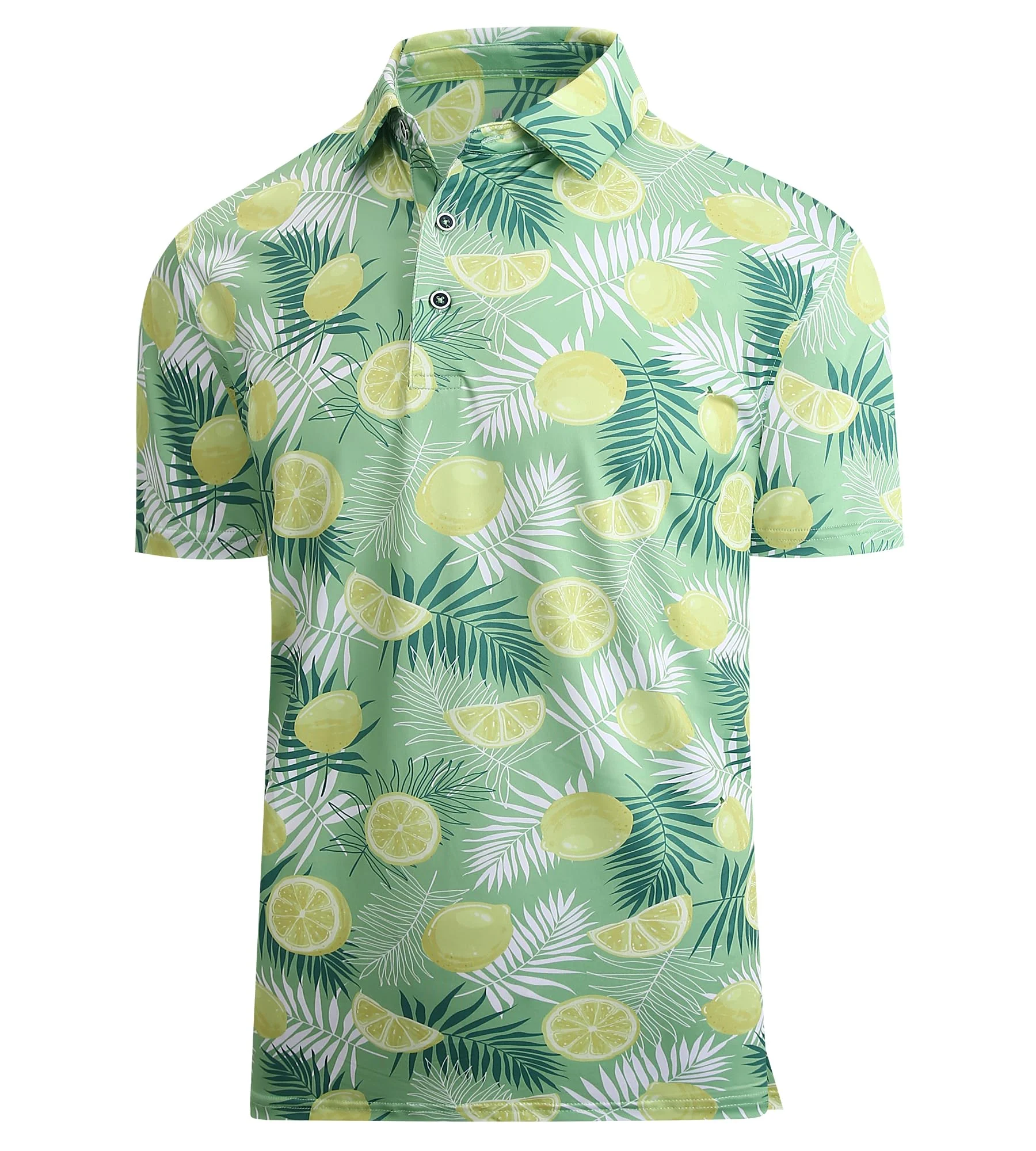 Men's Lemon Palm Pattern Golf Polo Shirt