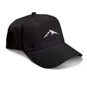 Minimalist Snowcapped Mountain Outline Embroidery Hiking Travel Baseball Cap