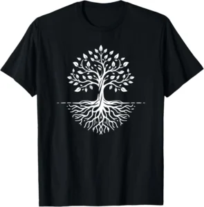 Minimalist Tree Roots Earth Boundary Design 2D T-shirt