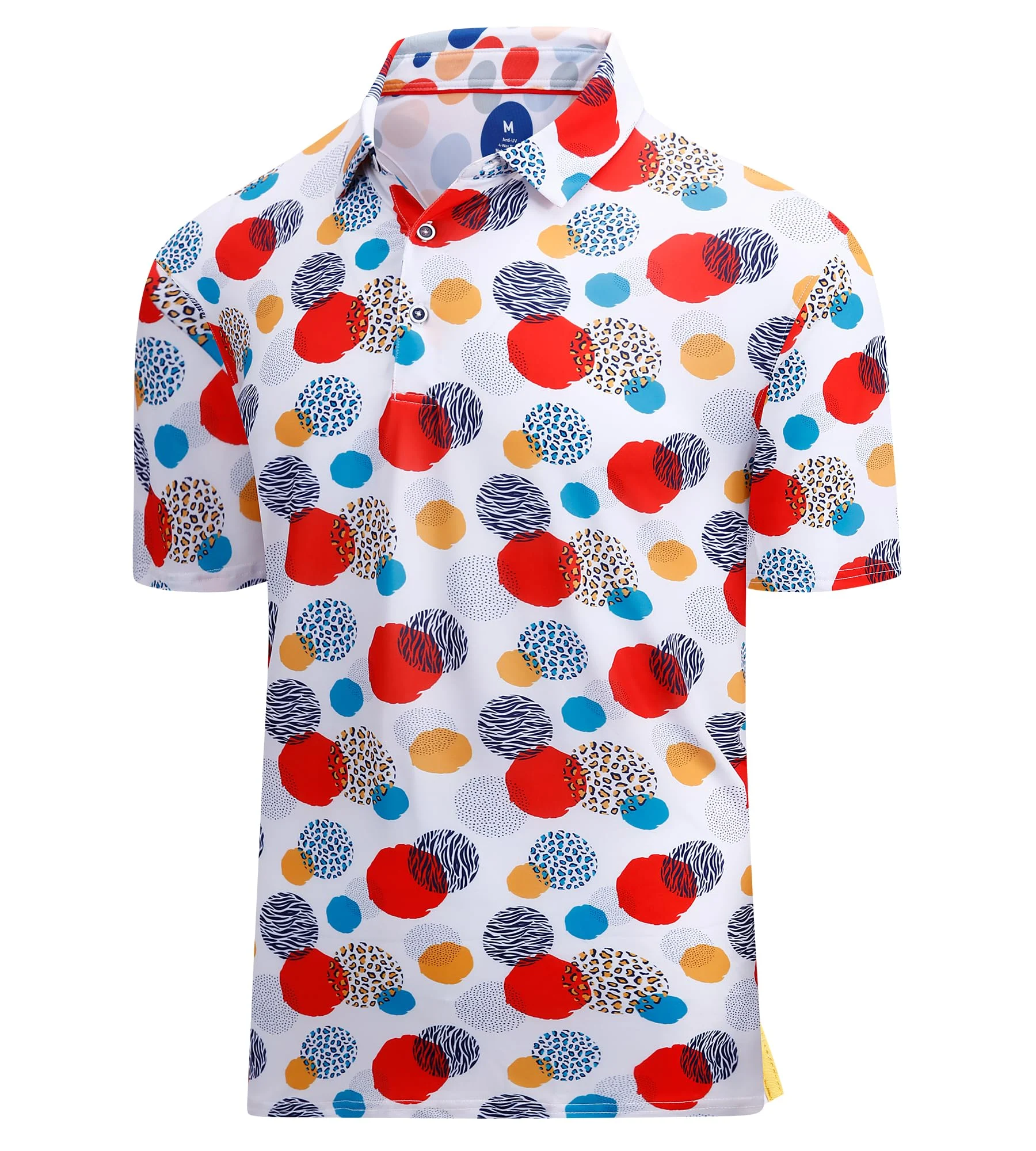 Modern Art Brush Stroke Dot Graphic Short Sleeve Polo Shirt