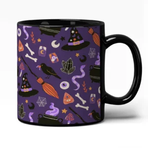 Spooky Witchcraft Magic Symbols Pattern Design Mug 11oz