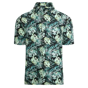Tropical Rainforest Jungle Foliage Pattern Golf Polo Shirt